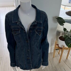 J. Jill Dark Blue Denim Jacket with Button Front
